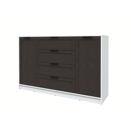 Тумба Тренд КТ-Т160 (Белый ЛДСП/ Дуб английский ЛМДФ) Ш1600 В1020 Г451